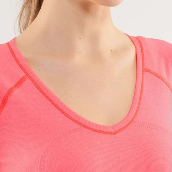 Lululemon Swiftly Tech V neck short sleeve athletic tee top flash pink size 10 - Image 9
