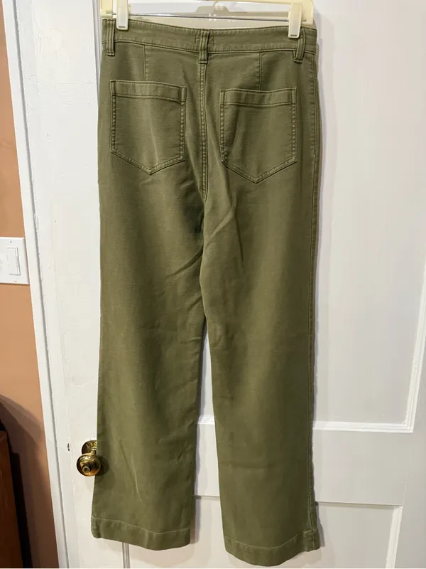 Faherty Stretch Terry Patch Pocket Pants Army Olive Green Flat Front EUC Size 28 - Image 8