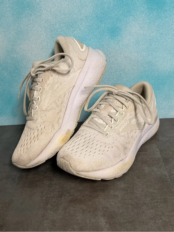 Brooks Ghost 16 Women's White/Pale Gray Running Shoes 1204071B151 Size 7.5B - Image 9