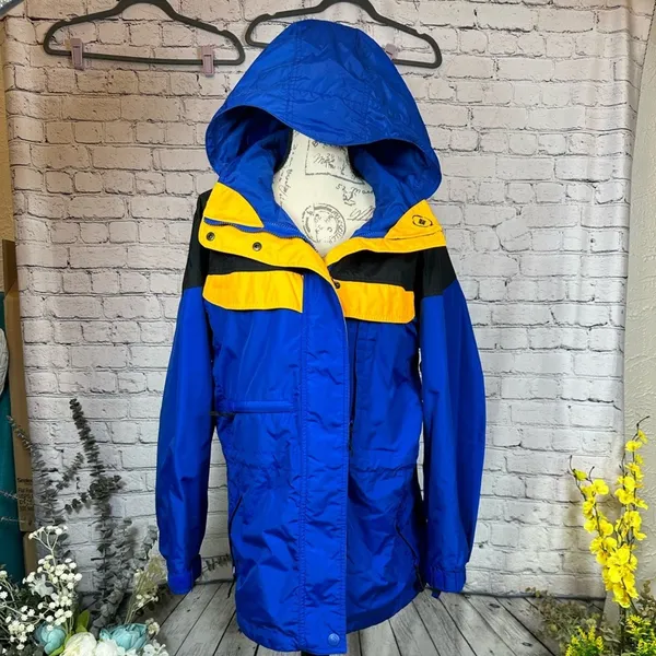Columbia Vintage Women’s Sportswear Winter Coat-Navy,Yellow,Black-size M - Image 3