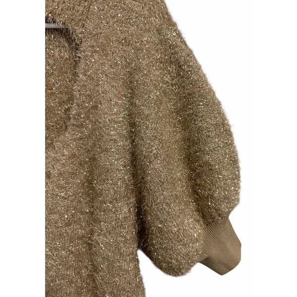 Anthropologie Maeve Violetta SS Tinsel‎ Sweater Honey Women's Size Medium - Image 8