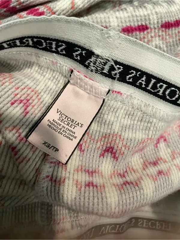 Victoria's Secret Fair Isle Thermal Leggings - Pink & Gray - Image 2