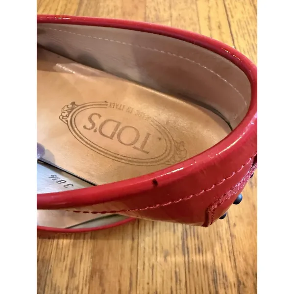 Tod's Womens Red Patent Leather Gommino Driving Loafer Sz 8 - Image 10