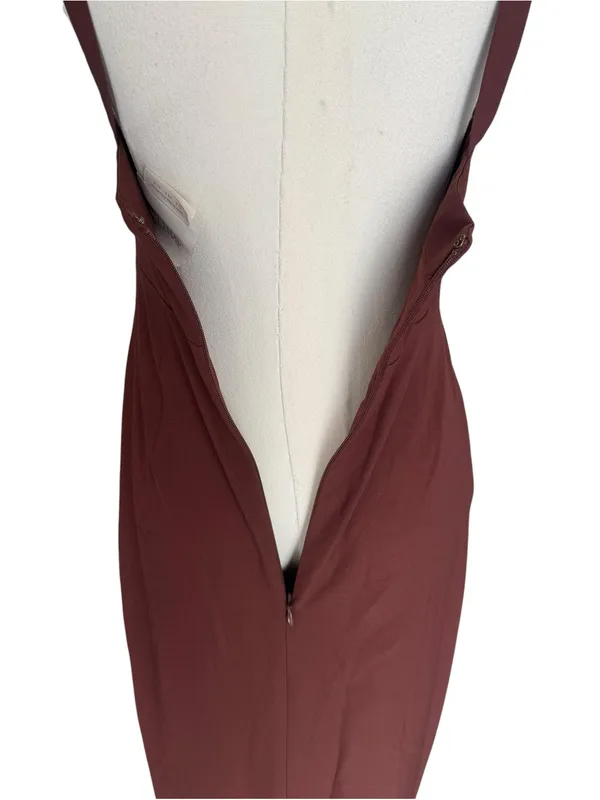 BHLDN - Brown Twist Front Cutout Midi Dress Size 0 - Image 5