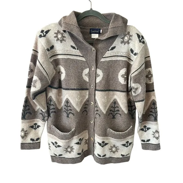 Vintage Bauhinia Lambswool Angora Southwestern Cardigan Sweater M - Image 2