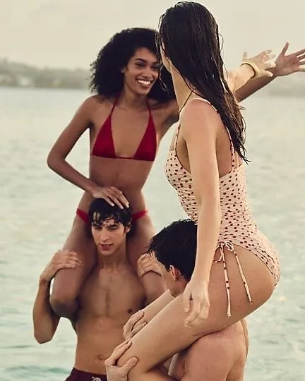 J.Crew Ruched one-piece swimsuit with side ties in red dot print - Image 2