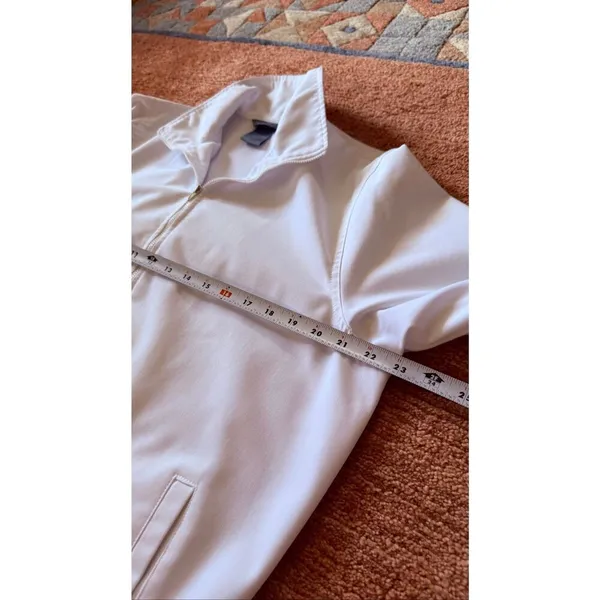 Koret White Minimalist Zip Jacket Lightweight Casual Size M - Image 4