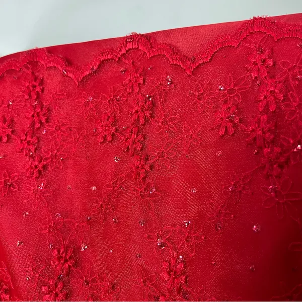 Vintage Jessica‎ McClintock for Gunne Sax Prom Dress Homecoming Strapless Red 3 - Image 9