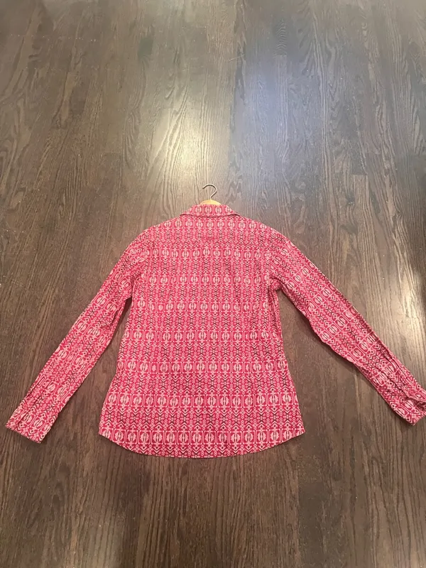 Ariat Women’s Red Geometric Button-Down Shirt Fitted Western Boho - Image 10