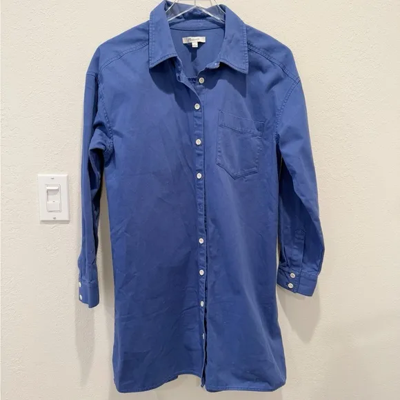 MADEWELL Mini Shirtdress in Bluestone size Medium‎ - Image 5