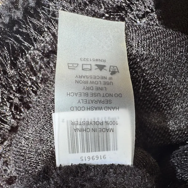 NWT Vince Camuto Opulent Mood Fringed Eyelash Mock Neck Sweater Rich Black XS - Image 6
