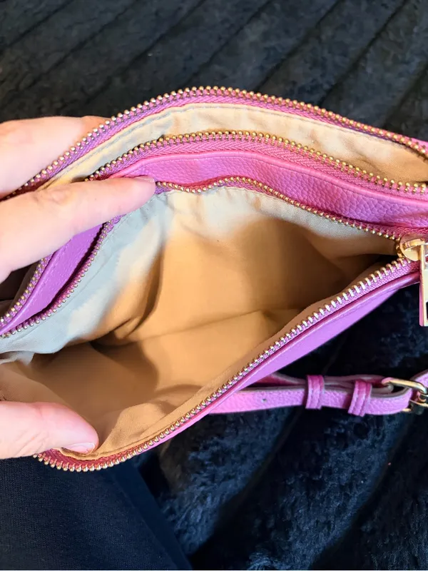 Nanette Lepore Hot Pink Pebbled Leather Crossbody - Image 9