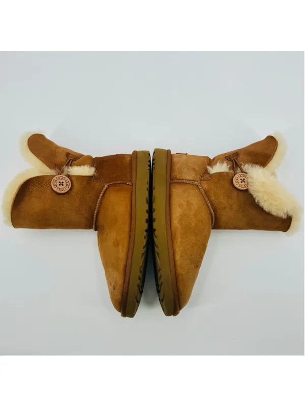 Women's UGG Bailey Button II Winter Boots, Sheepskin Tan - Image 9