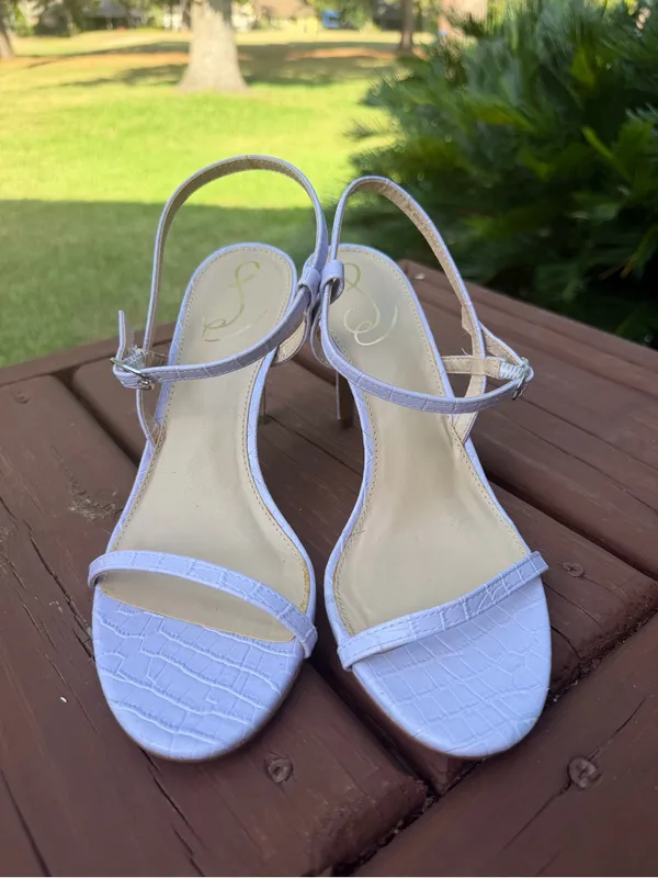Sam Edelman Doran Misty Lilac Croc Stiletto Sandals Size 8 MSRP $130 - Image 4