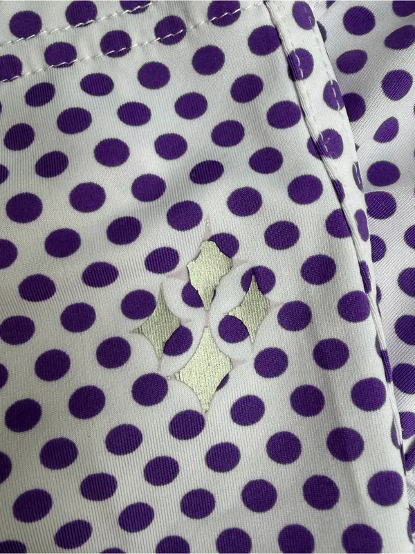 Jofit Golf Tennis Skort White Purple Polka Dot Pockets Built-In Shorts XS - Image 5