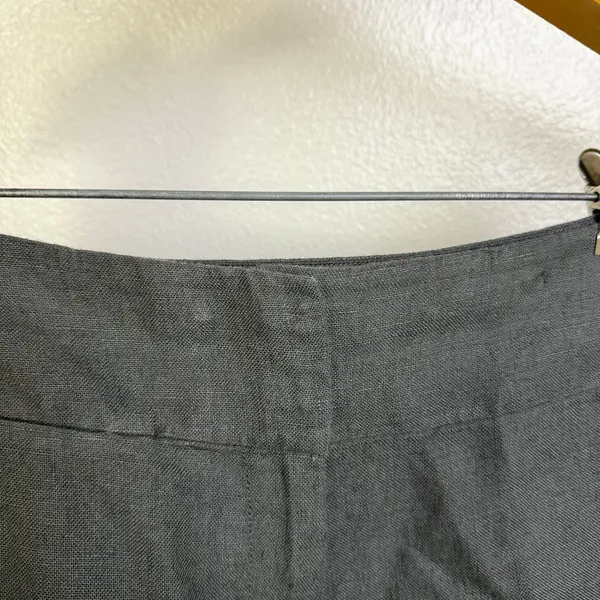 Eileen Fisher Linen Pants Womens 4 Gray Wide Pleated Career Trousers 32" - Image 6