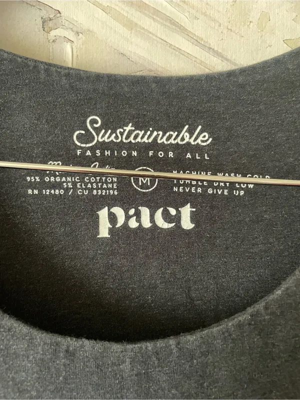 Pact Organic Cotton Fit and Flare Dress Charcoal Gray Medium - Image 3