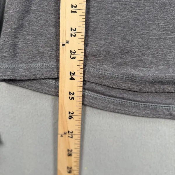 Lululemon Gray Long Sleeve Running Top Mesh Panels Back Pocket Wheel Graphic - Image 3