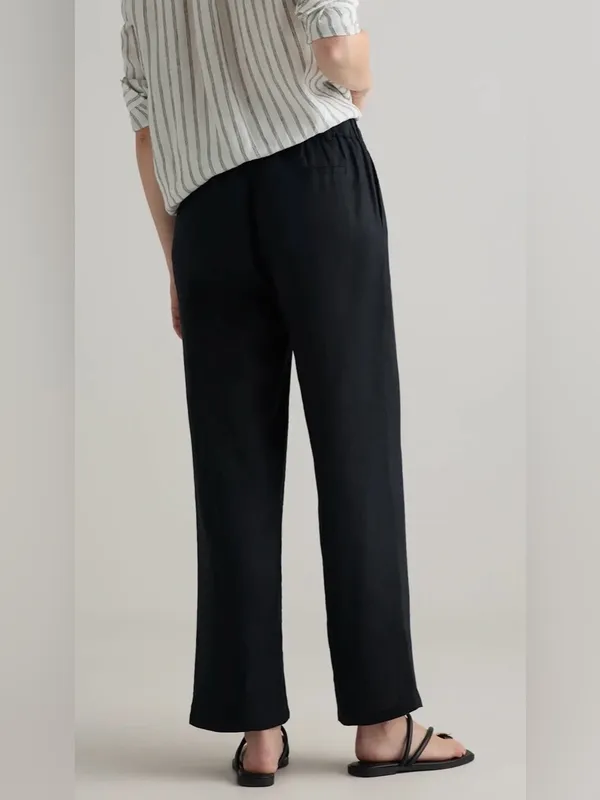 NWT Quince 100% European Linen Pleated Trouser black size 8 - Image 2