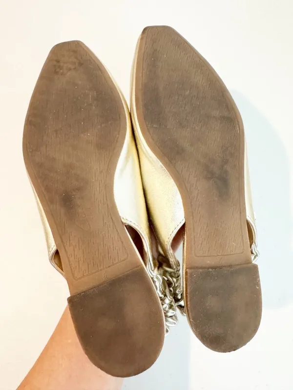 Sam Edelman Omina Slingback Ballet Flats Size 6 Gold Metallic Boho Classic Chic - Image 6