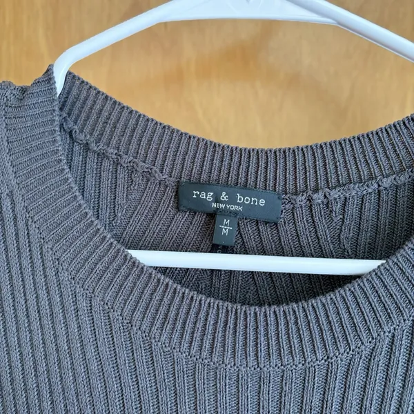 Rag & Bone Dakota Ribbed Knit Tunic Gray Medium‎ - Image 4