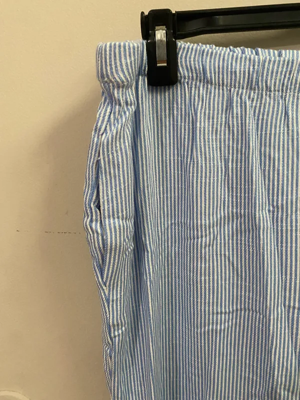 Sienna Sky Light Blue & White Striped Wide-Leg Tie-Hem Pants - Image 3