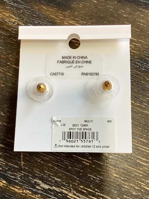 kate spade Gold Spot the Spade Circle Studs with Multicolor Crystals - Image 2