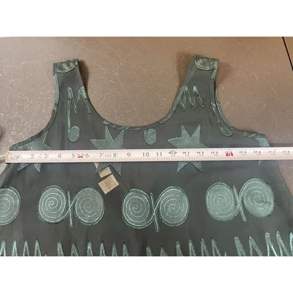 Victoria’s Secret Sheer Embroidered Tank Top S Teal Y2K Fairy Grunge Gold Label - Image 8