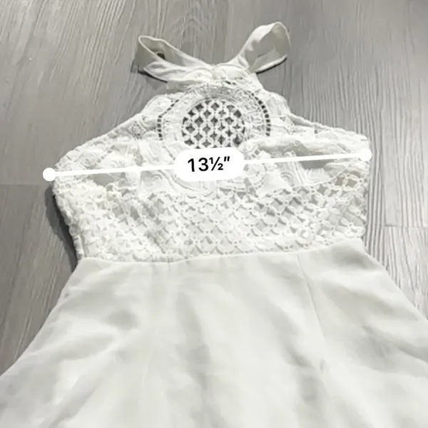 Lulus Dress Made in the Crocheted White Skater Halter‎ Neck Mini Dress Sz XS NEW - Image 13