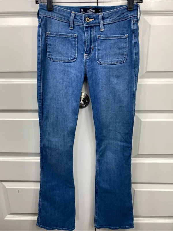 Hollister Low-Rise Bootcut Jeans Womens 0R 24x32 Medium Wash Soft Stretch Denim - Image 2