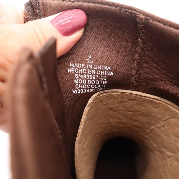 Old Navy Mod Bootie Brown Faux Suede Square Toe Block Heel Ankle Boots 8 - Image 6