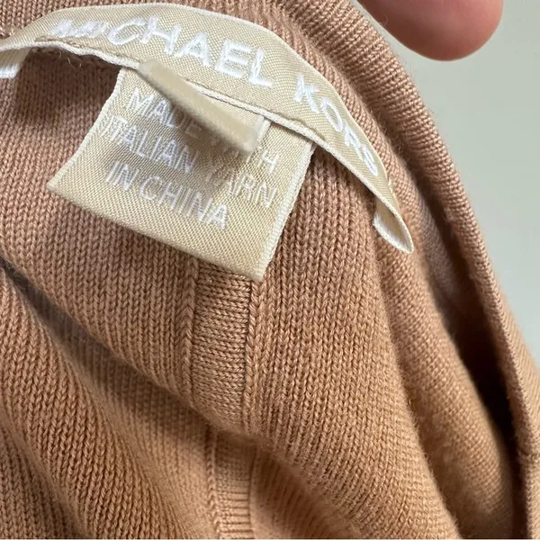 Michael Kors Tan Brown Cardigan Shrug Bolero Sweater Jacket knit Small Italian - Image 5