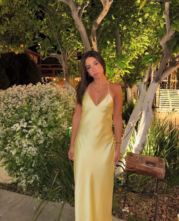 Zara maxi dress flowy butter yellow satin effect wedding evening party - Image 9