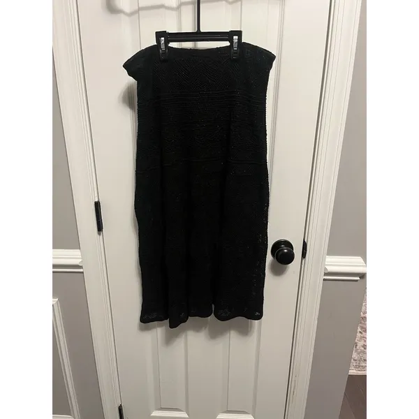 Polo Ralph Lauren Cotton Black Gilter Skirt Elastic Waist Size Large. Night Out - Image 2