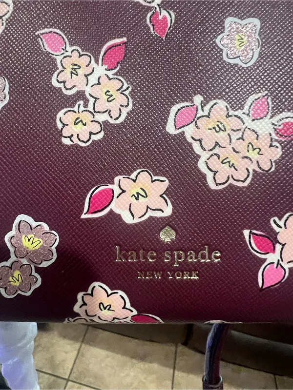 Kate Spade Frosted Floral Tinsel Flap Crossbody/Clutch Bag in Deep Berry NEW!!! - Image 4