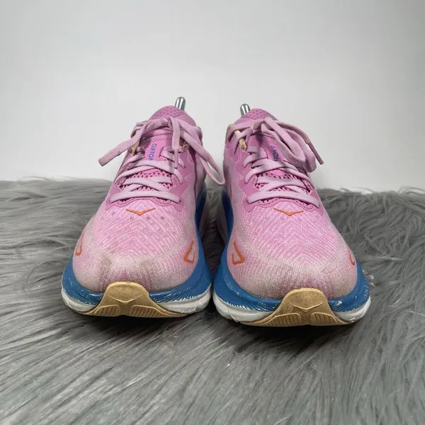 Hoka One Clifton 9 Womens Size 8 Shoes Pink Running Sneakers Athletic - Image 3