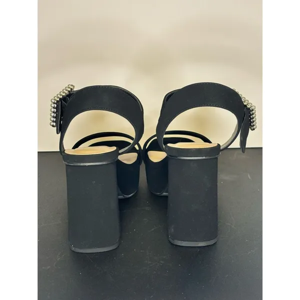 Windsor Black Dazzling Grace Faux Pearl Platform Heels Size 6 - Image 6