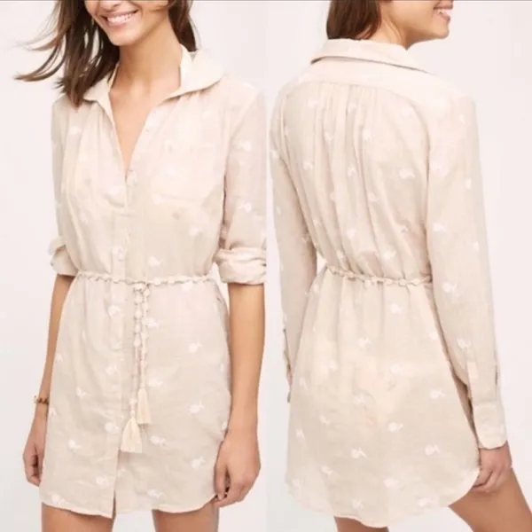 Anthropologie Mermaid Label Cream Shoreward Beach Dress - Image 2
