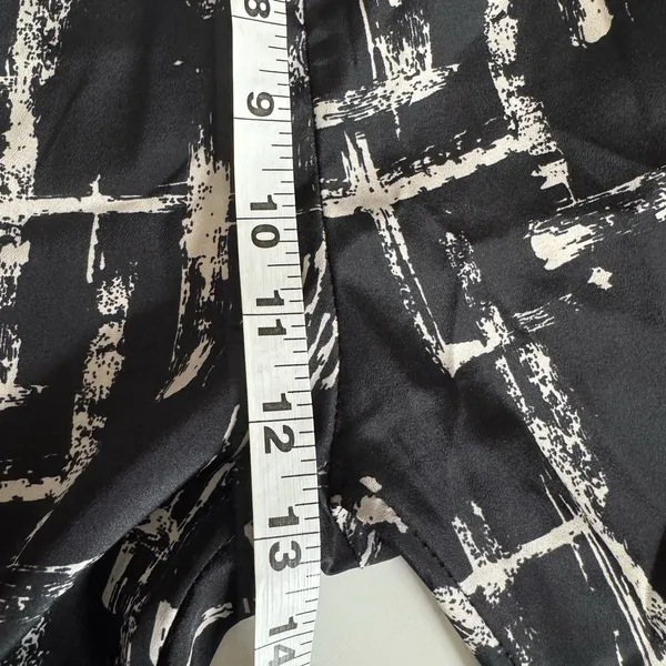 Vintage Y2K Wet Seal Ruched Ankle Pants Black White Pull Up Emo Grunge Punk Sz L - Image 8