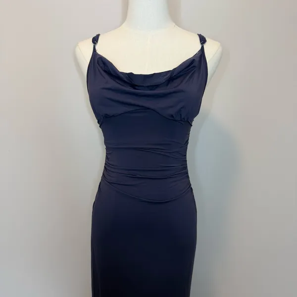Cider Navy Cowl-Neck Maxi Dress - Image 2