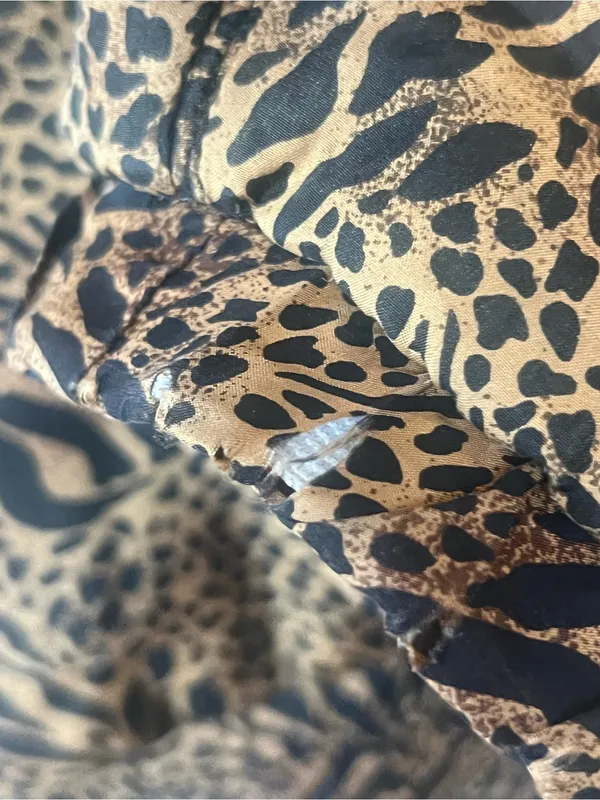 VTG Stunt Sports 100% Silk Leopard Print Bomber Jacket - Oversized S - Image 7