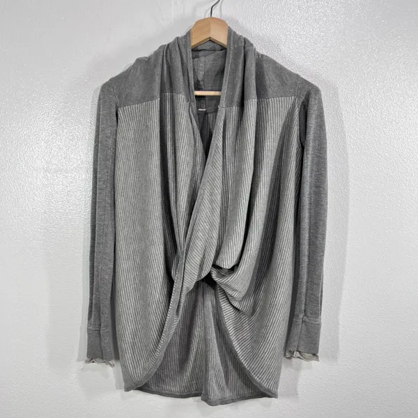 Lululemon Iconic‎ Sweater Wrap Gray Boolux Cashmere Blend Open Drape Cardigan - Image 2