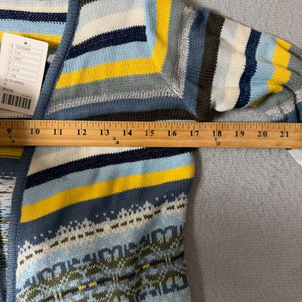 BDG Urban Outfitters Women Blue Striped Fair Isle Cardigan Sweater S NEW - Image 4