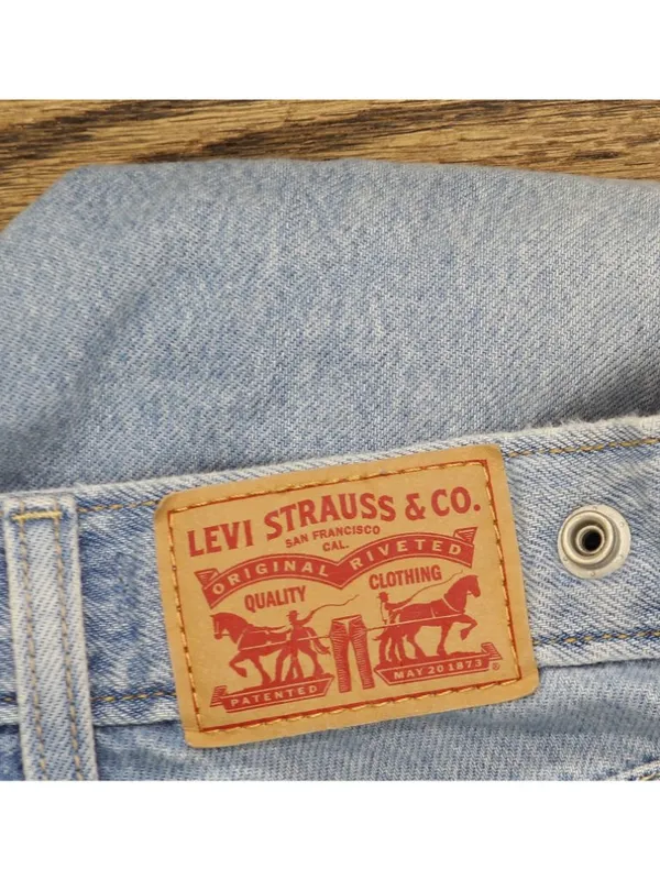 Levi's Womens Cinch Barrel High Rise Straight Leg Jeans Light Blue 25x31 - Image 7