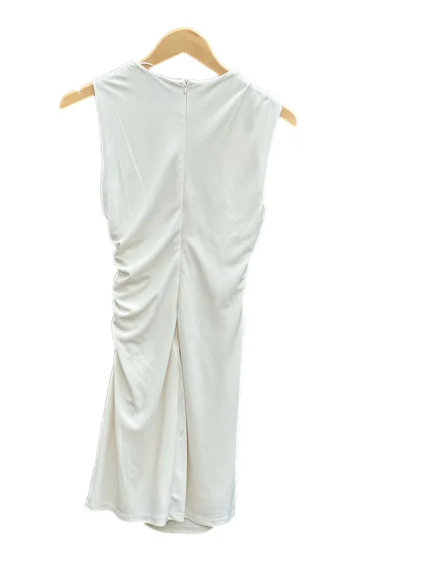 Zara Cream Sleeveless Ruched Mini Dress - Image 14