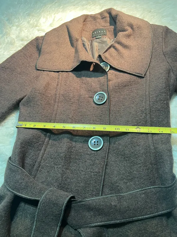 Women’s TRIBAL Wool Blend Coat: brown with Jaguar Print Size:4 - Image 13