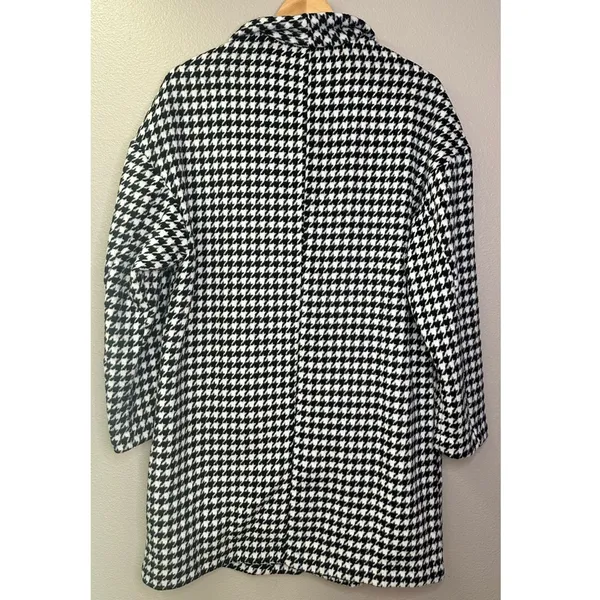 Old Navy Black and White Houndstooth Coat Cardigan Coatigan - Image 4