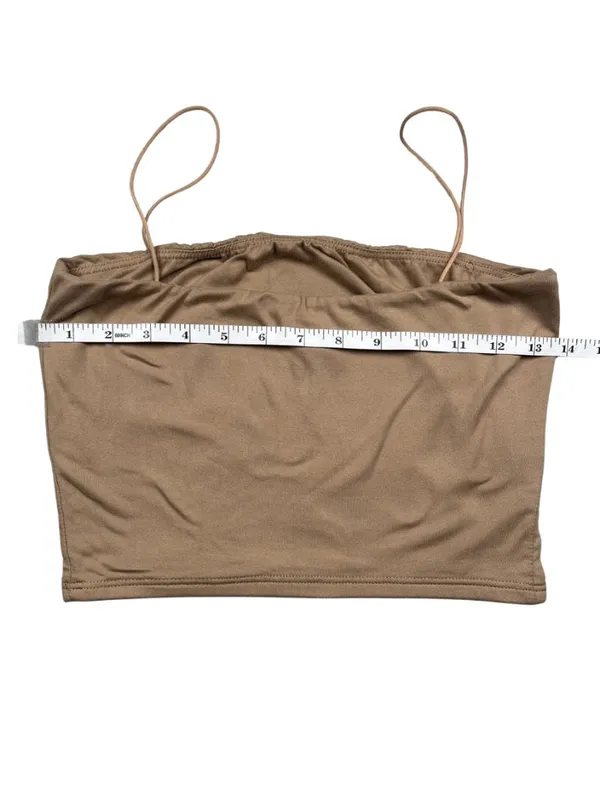 Windsor Tan Seamless Cropped Cami Tank Top Medium - Image 4