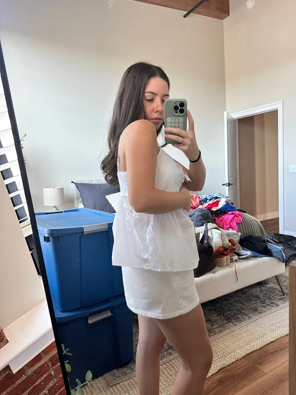 white bow blouse spaghetti straps - Image 2