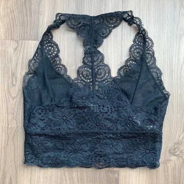 Urban Outfitters Black Lace Racerback Bralette - Image 3